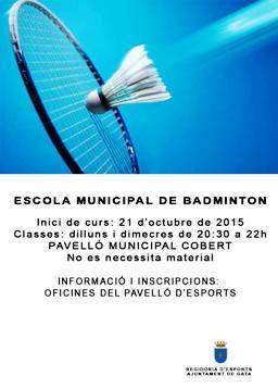 GATA POSA EN MARXA LESCOLA MUNICIPAL DE BADMINTON
