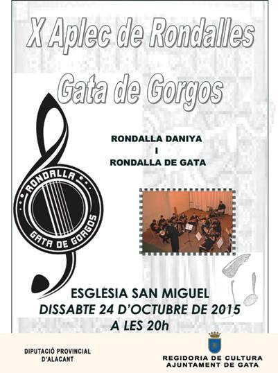 DISSABTE 24, A LESGLÉSIA DE GATA: X APLEC DE RONDALLES