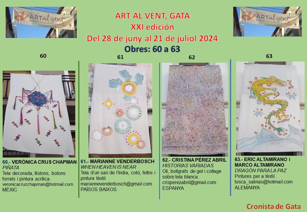 MÉS OBRES DE ART AL VENT GATA 2024. HUI VISITEM LES TELES 60 a 63