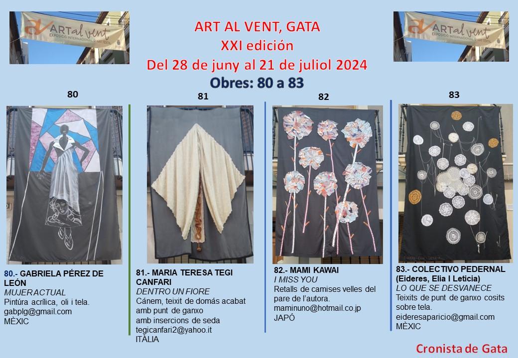 LES ÚLTIMES TELES, DEMÀ ACABA LA MOSTRA DE ART AL VENT 2024. Hui, teles 80 a 83