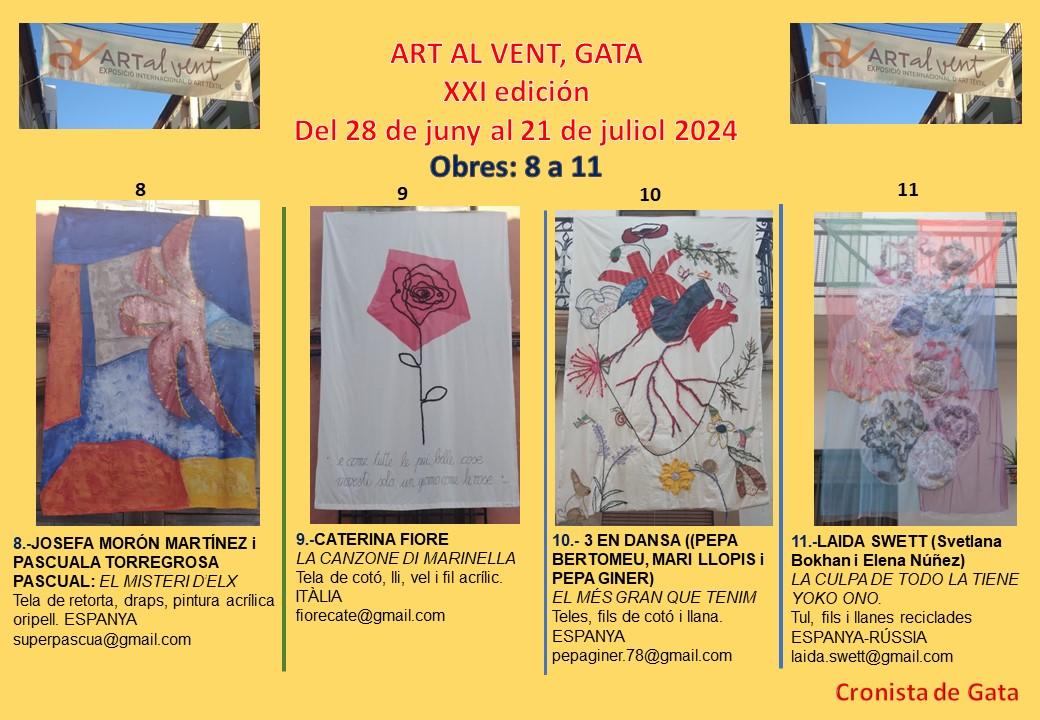 MÉS ART AL VENT 21 DE GATA. MOSTRA INTERNACIONAL ART TÈXTIL. 28/6 al 21/7. Mirades, Teles 8 a 11